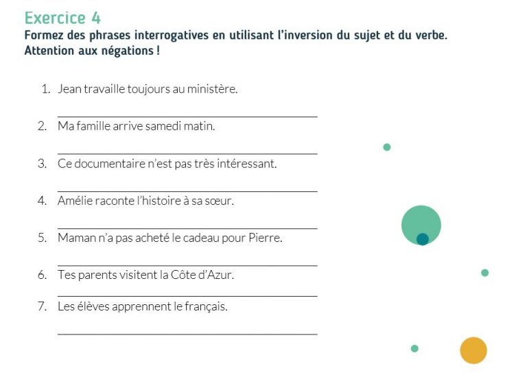 Grammaire FLE A1 | La Question - Ressources Fle : Activités ...