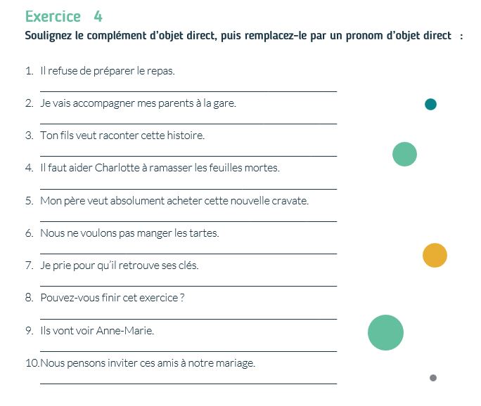 Grammaire Fle A1 A2 Le Pronom Dobjet Direct Ressources Fle